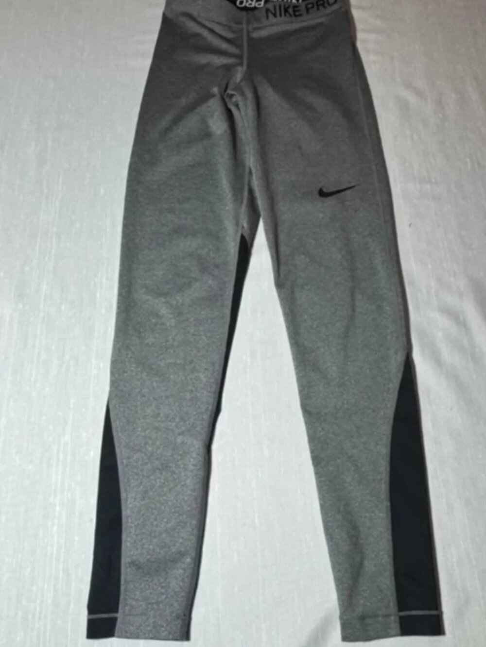 Nike Pro Leggings XS Gray Black Colorblock Athletic Pants